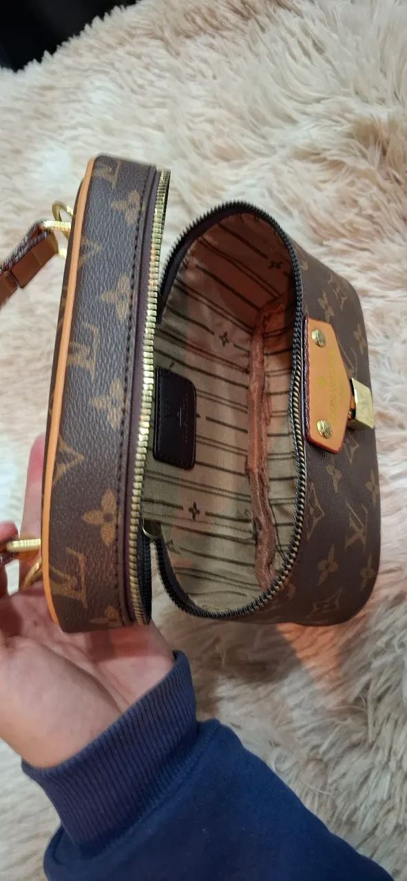 bolsa louis vuitton nice mini marrom nova - Foto 3