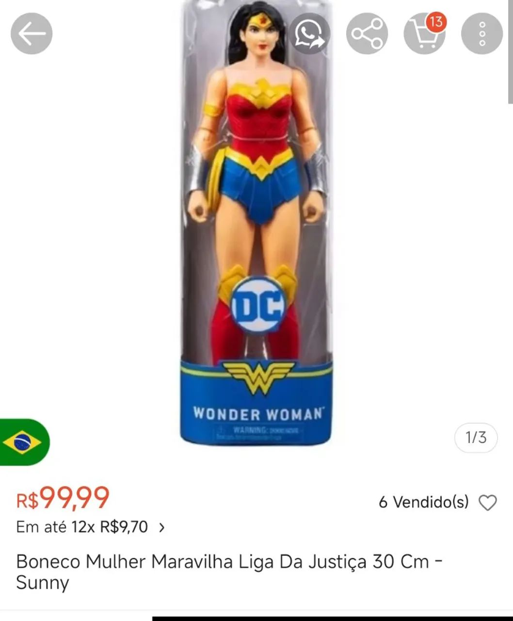 Boneca Mulher Maravilha (novo) - Foto 2