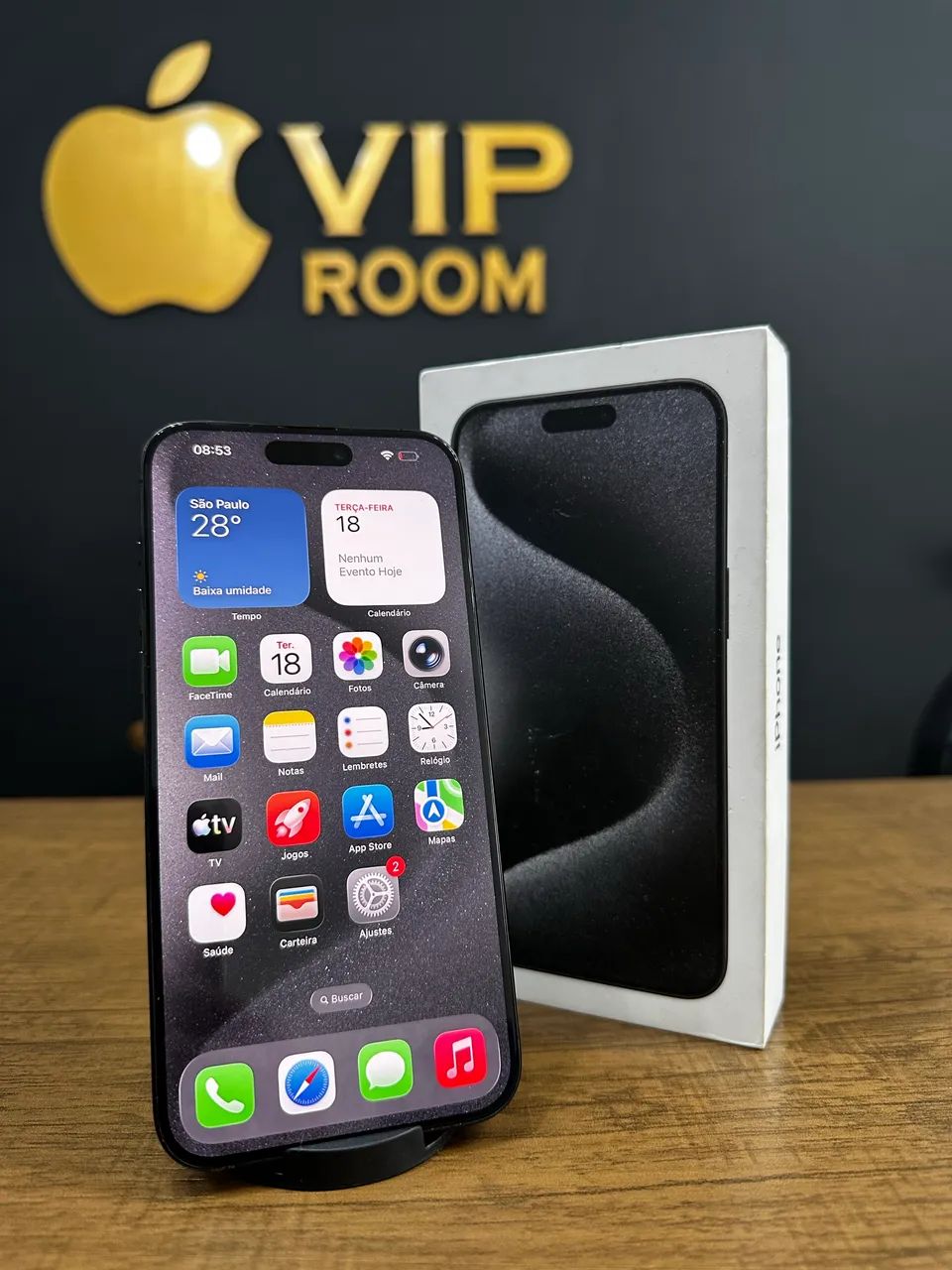 IPHONE 15 PRO MAX 256GB PRETO SEMI NOVO - Celulares e Smartphones