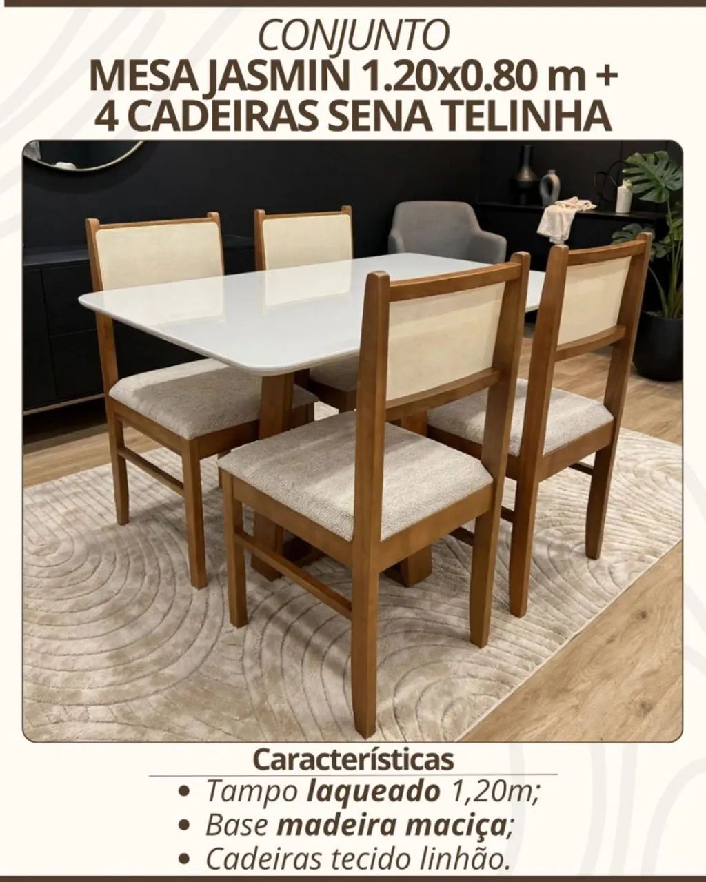 Mesa + 4 cadeiras R$2,150