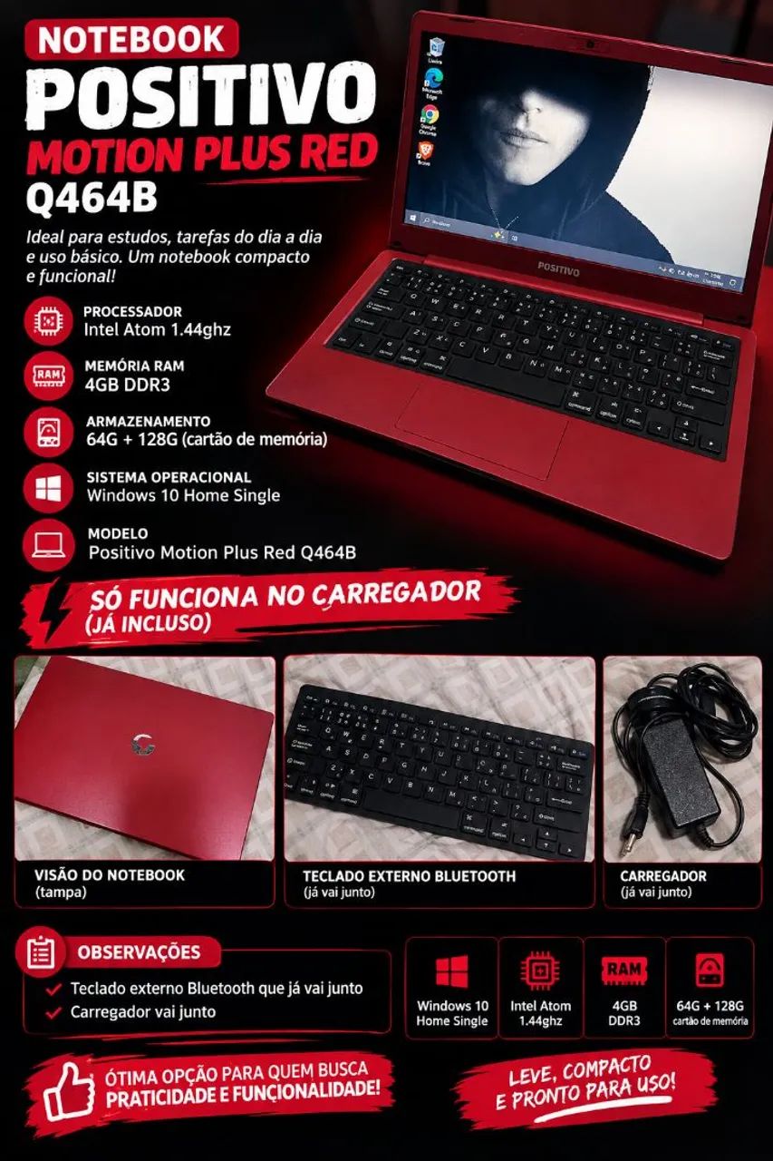 NOTEBOOK POSITIVO MONTION PLUS RED