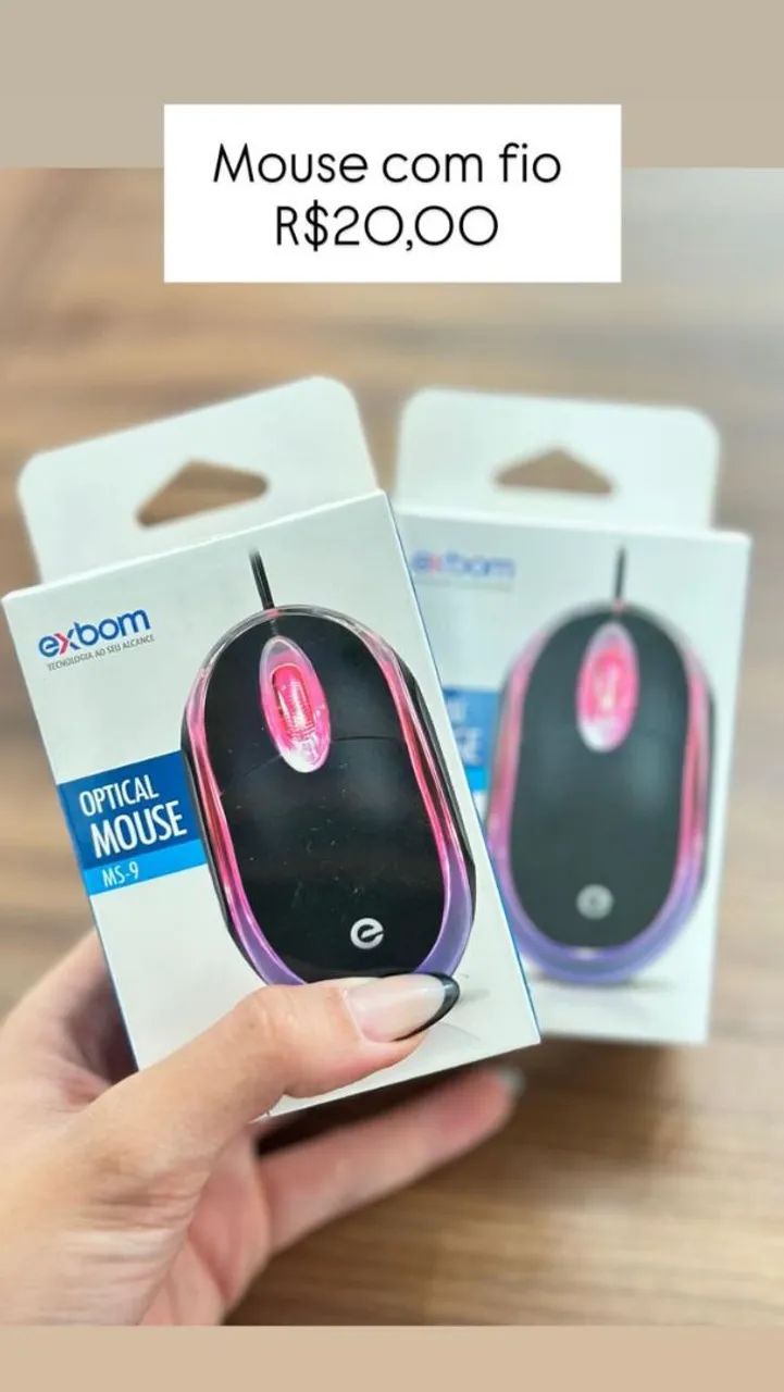 Mouse com fio exbom 