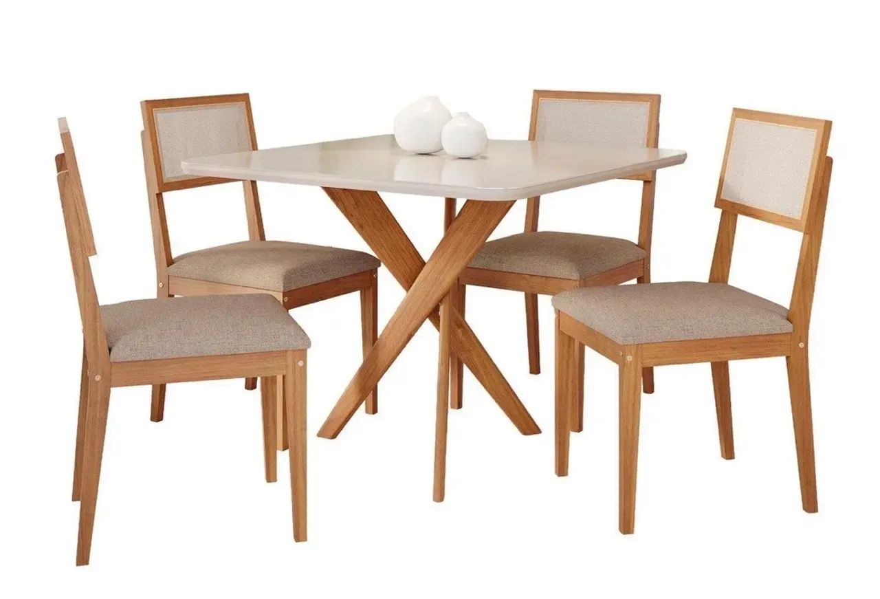 Conjunto mesa 4 cadeiras com vidro - Foto 5