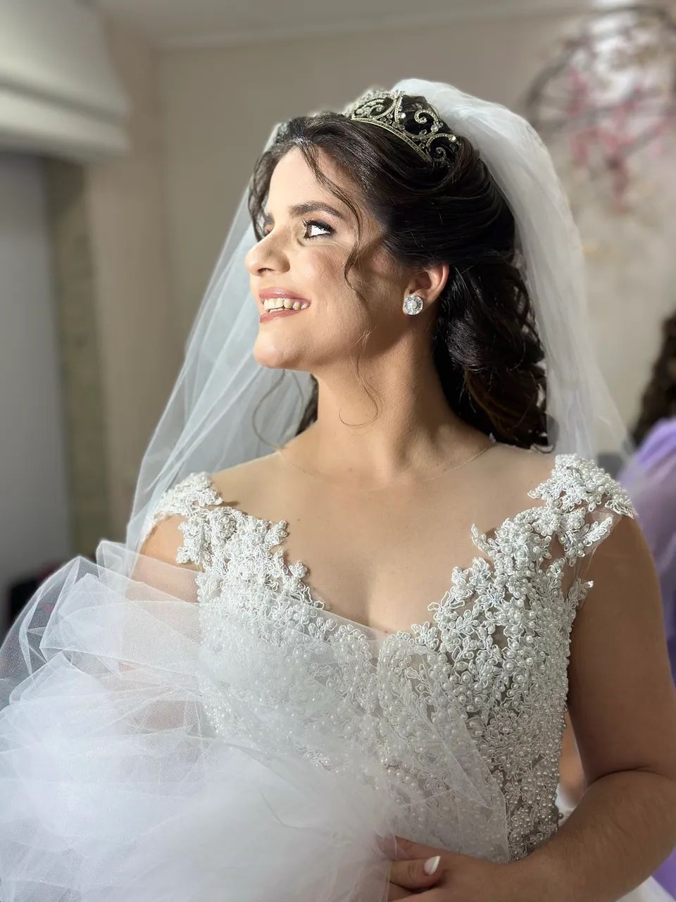Vestido de Noiva Bordado com Pérolas  - Foto 4