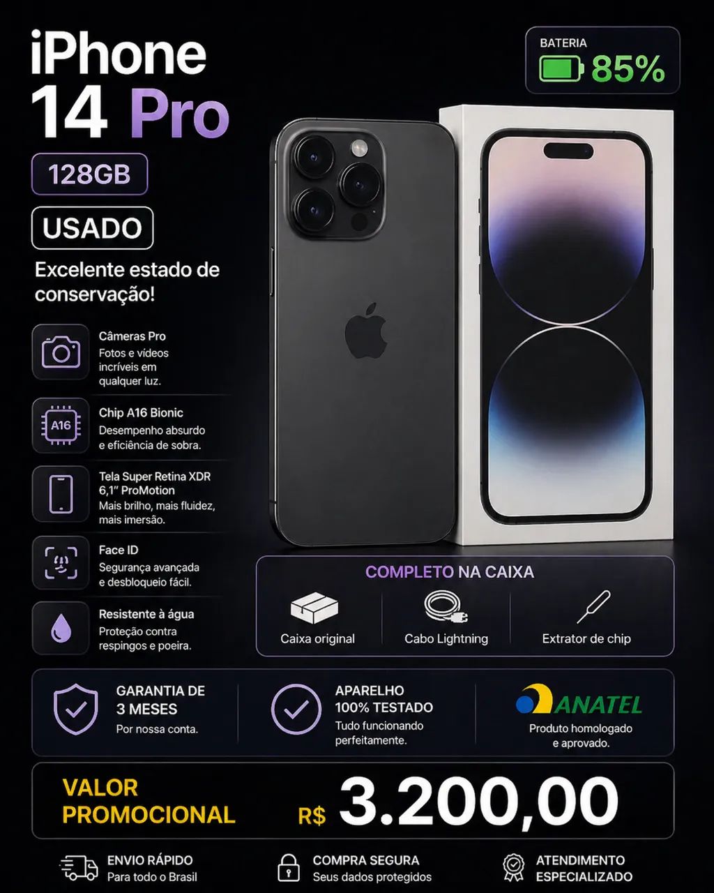 iPhone 14｜128gb｜SIMフリー版 Apple iPhone 14 128GB - Roxo | Extra