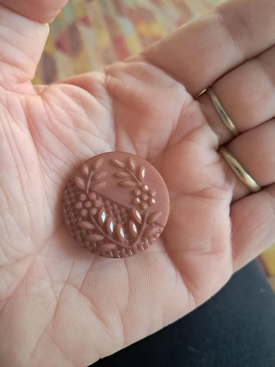 Broche vintage floral rosa claro - Foto 2