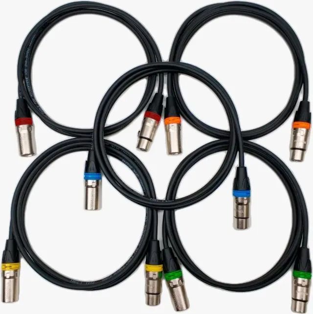 Kit De 5 Cabos Balanceados Para Microfone Santo Angelo - Xlr
