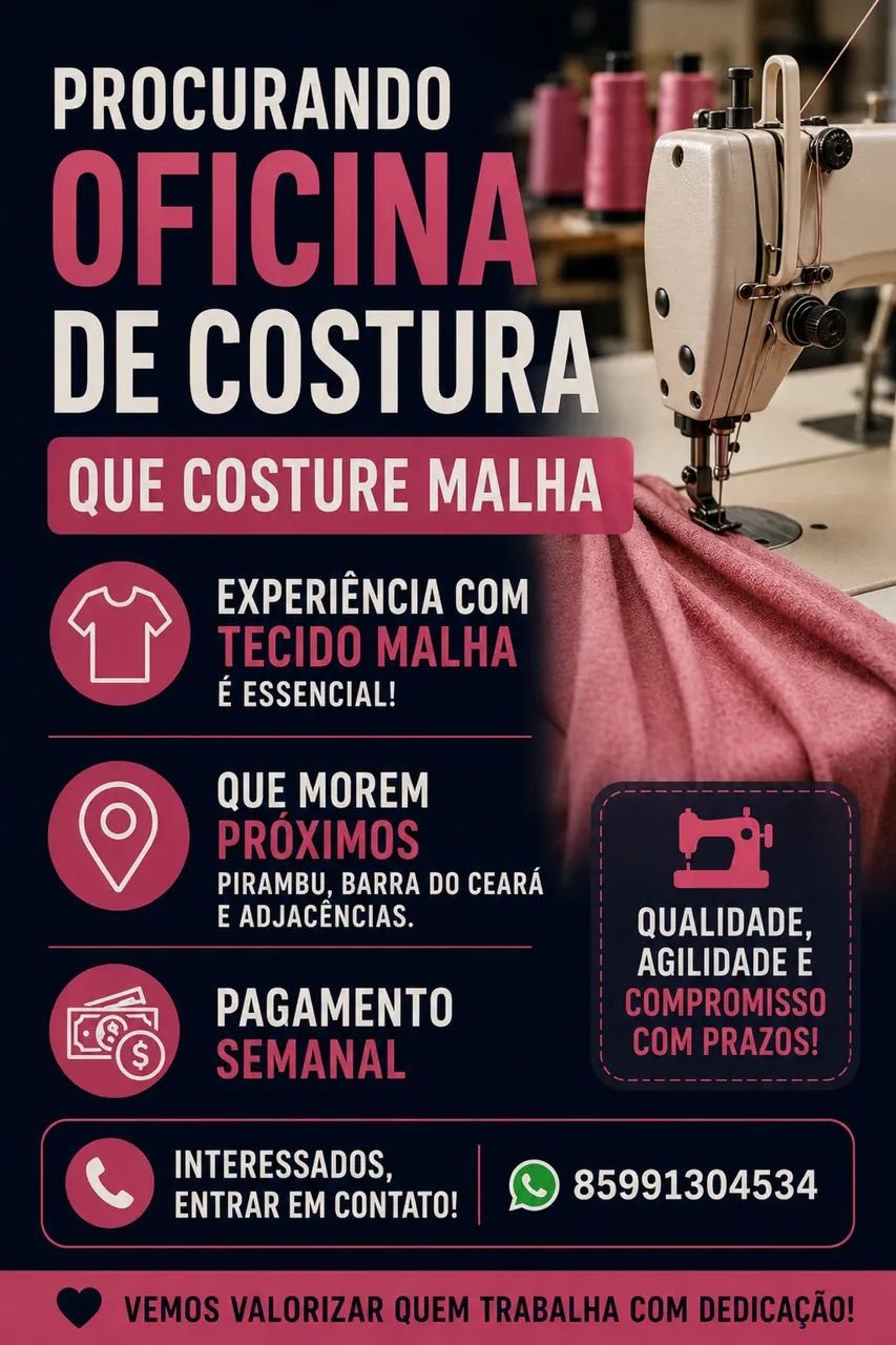 Precisa-se de costureira 