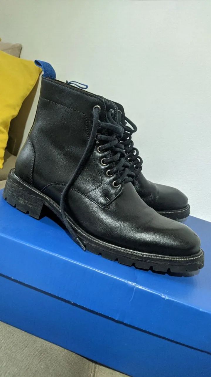 Bota Coturno Siena Gianno de Couro Preto - Foto 3