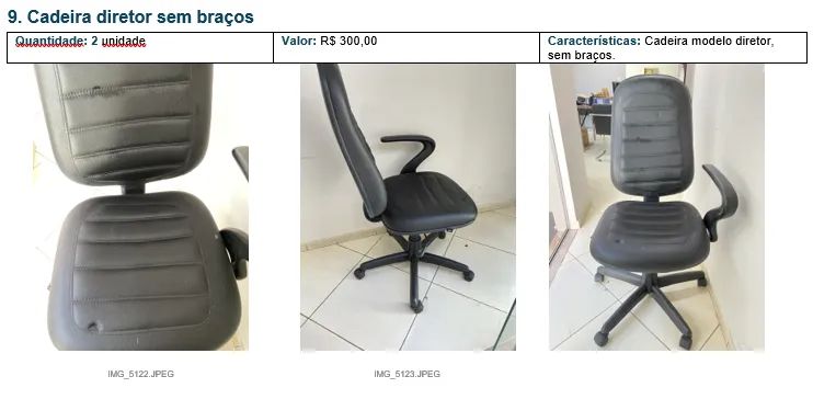 Cadeira diretor sem braços