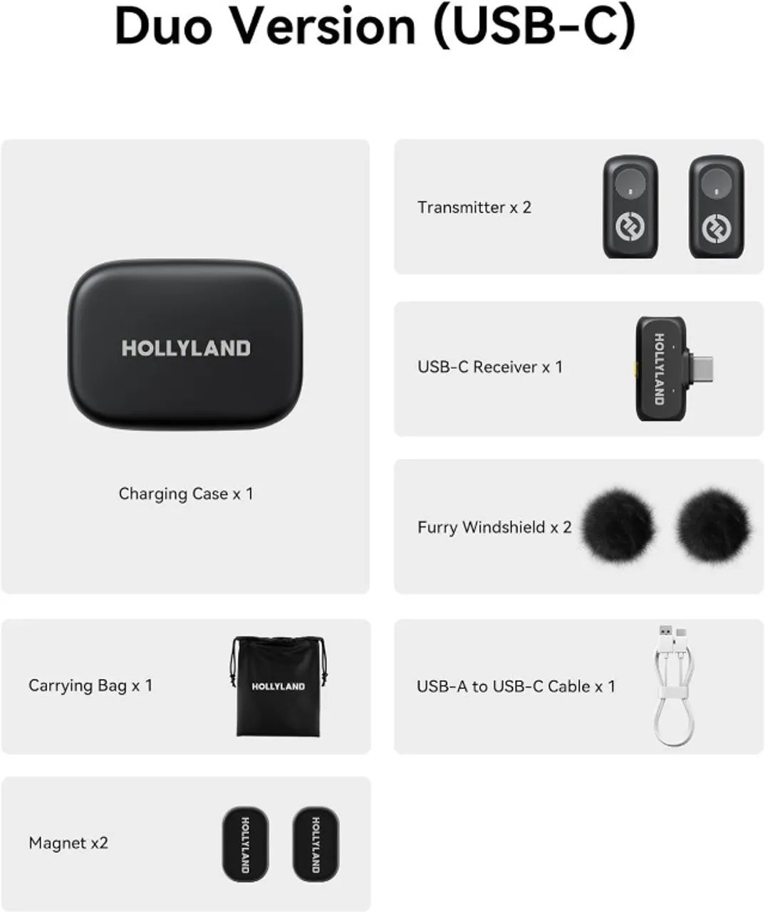 Hollyland LARK A1 Duo USB-C RX - Microfone Sem Fio Mini - Foto 2