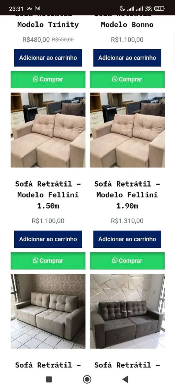 Sofa retrátil grande variedade de modelos e tamanhos  - Foto 3