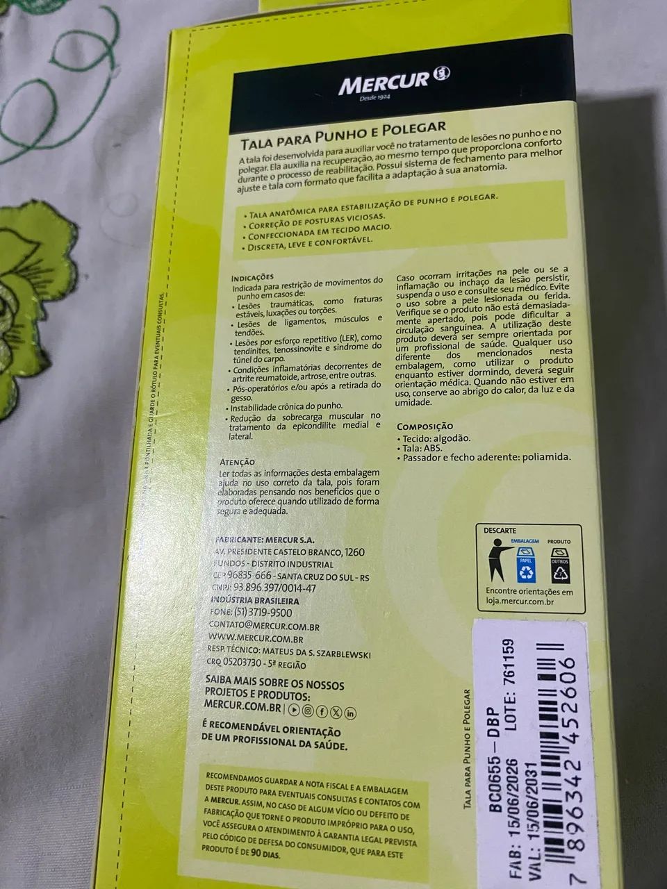 Tala ortopédica para punho e polegar  - Foto 3