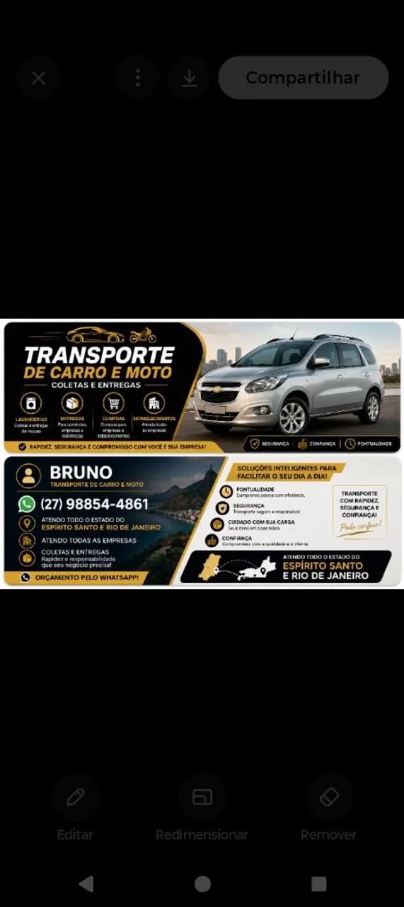 Transporte para todo Estado do Espírito Santo.