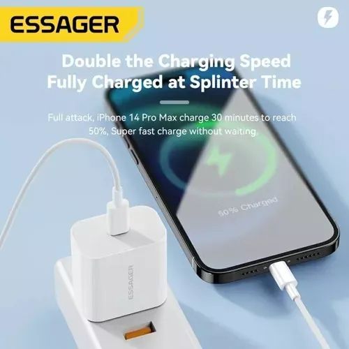Carregador de Iphone Essager 20w - Foto 3