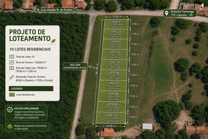 Terreno menor preço de caucaia. 170m²