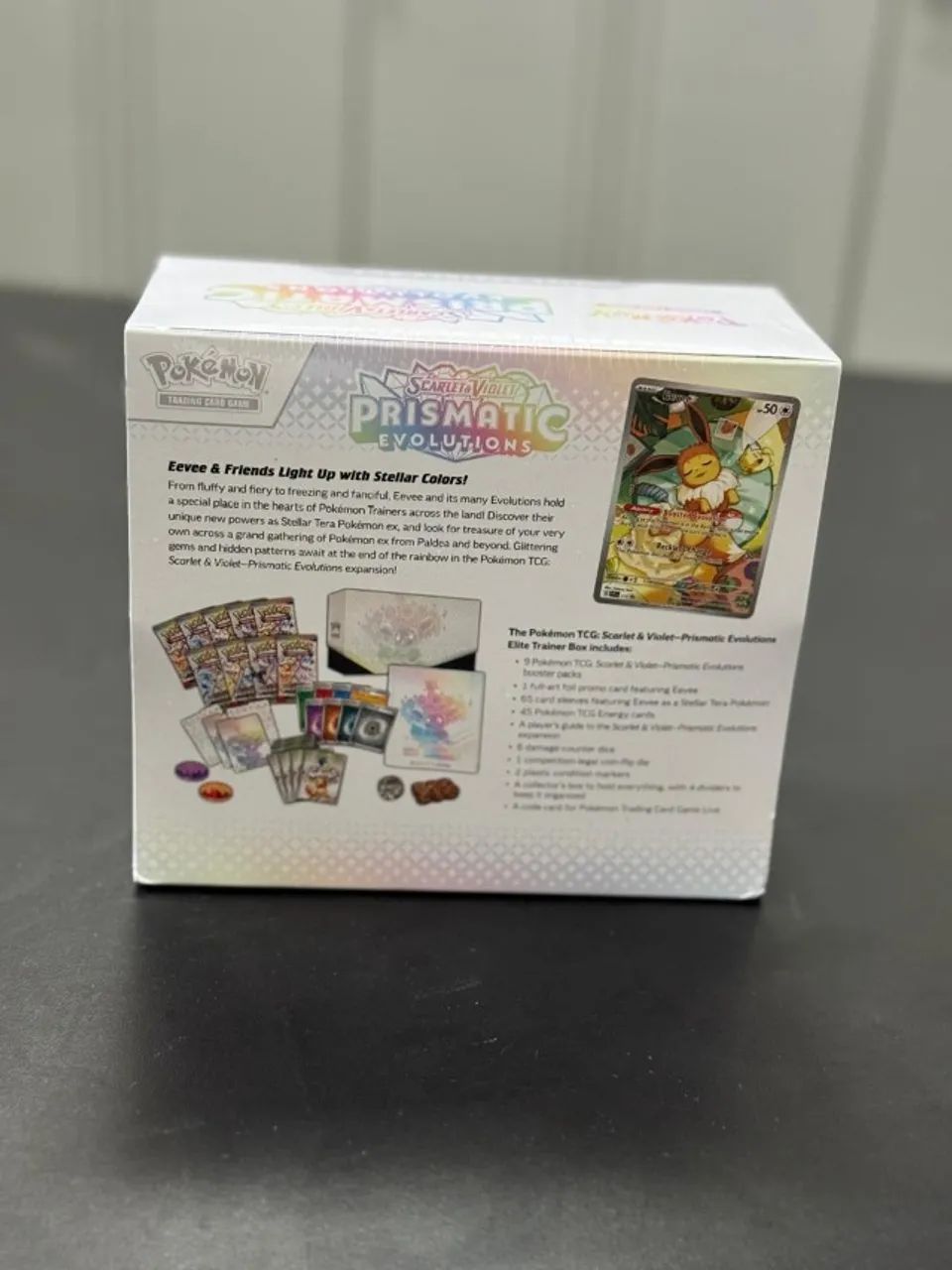 Pokémon TCG Prismatic Evolutions ETB Elite Trainer Box Inglês Lacrada - Foto 3