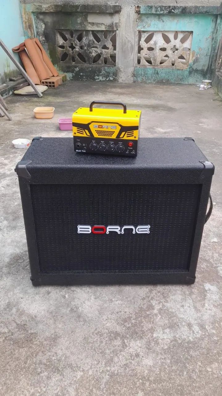 Amplificador borne mob t30 com caixa 1x12