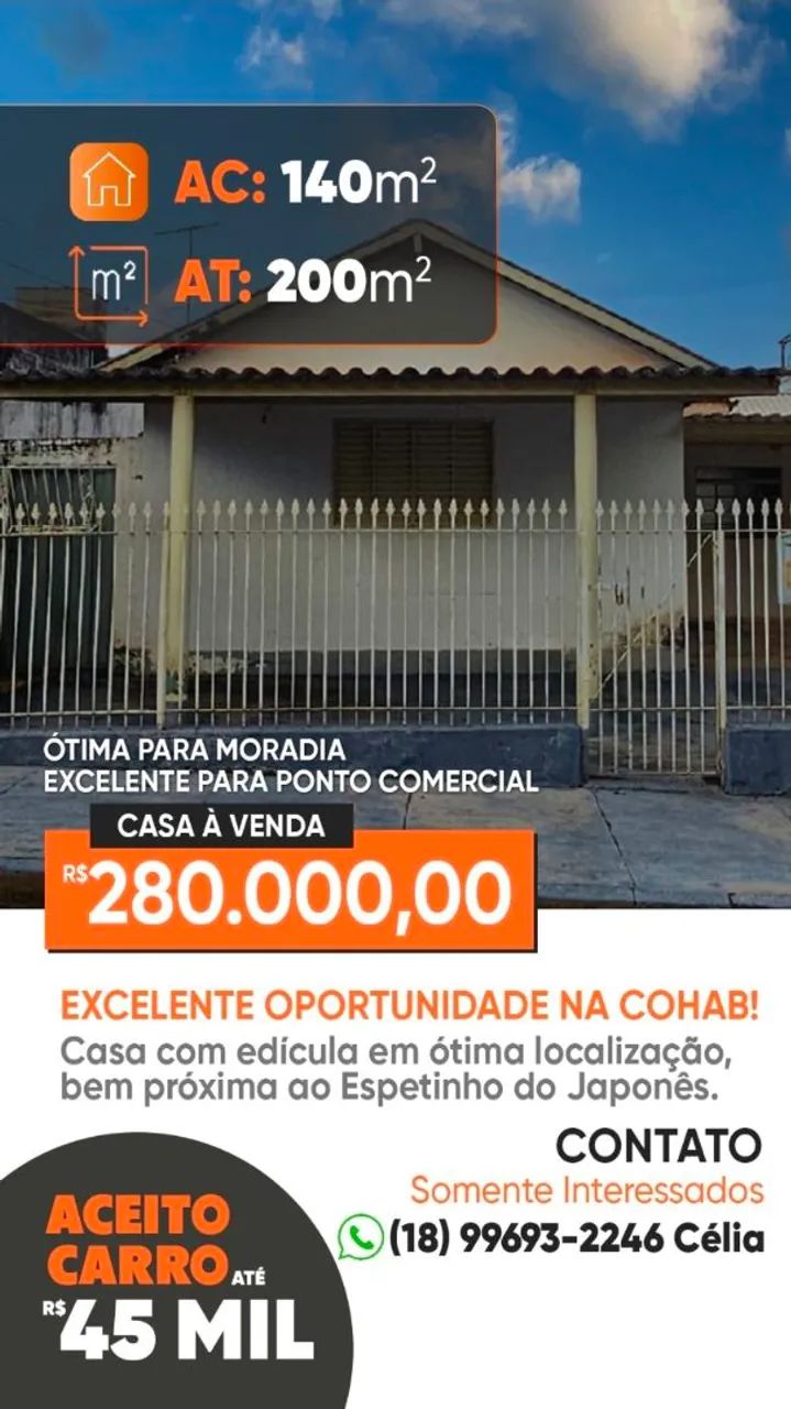 Vendo casa na Cohab