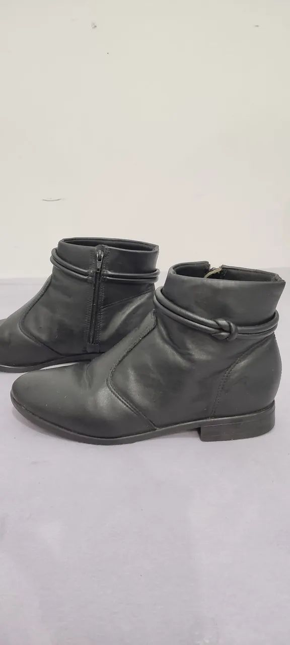 Bota de couro preta - n°37
