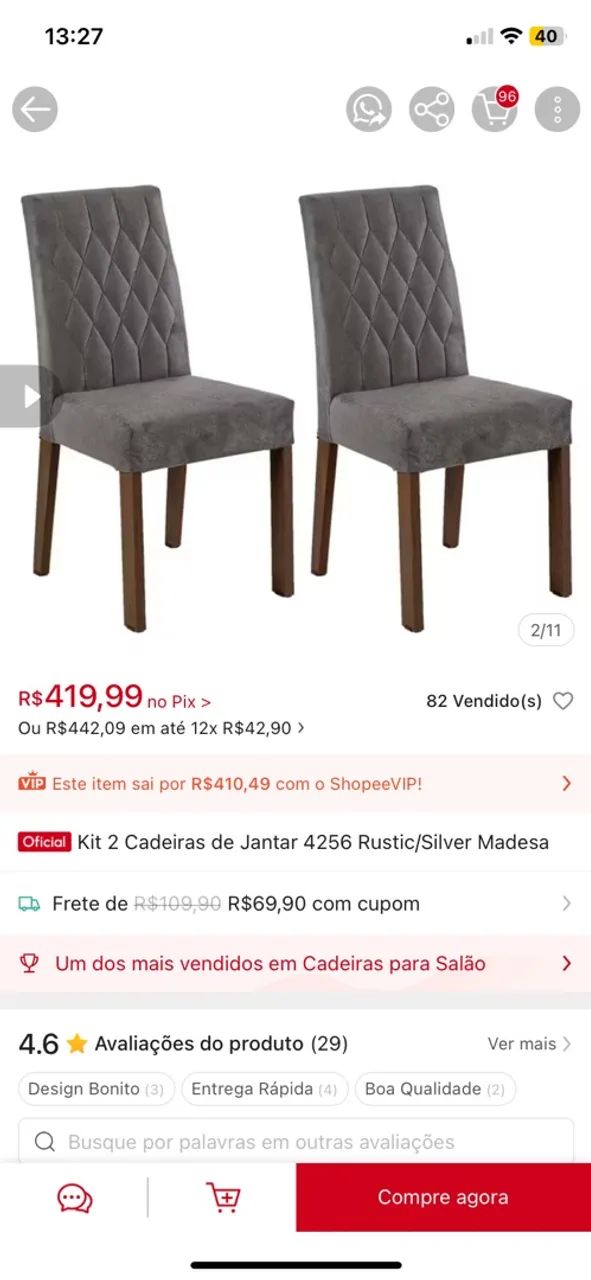 Cadeiras Madesa 