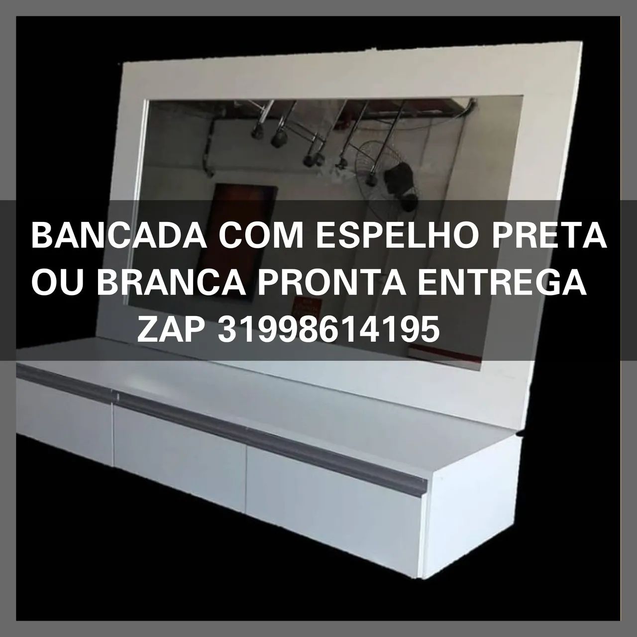BANCADA COM ESPELHO TODA EM MDF,,PRONTA ENTREGA