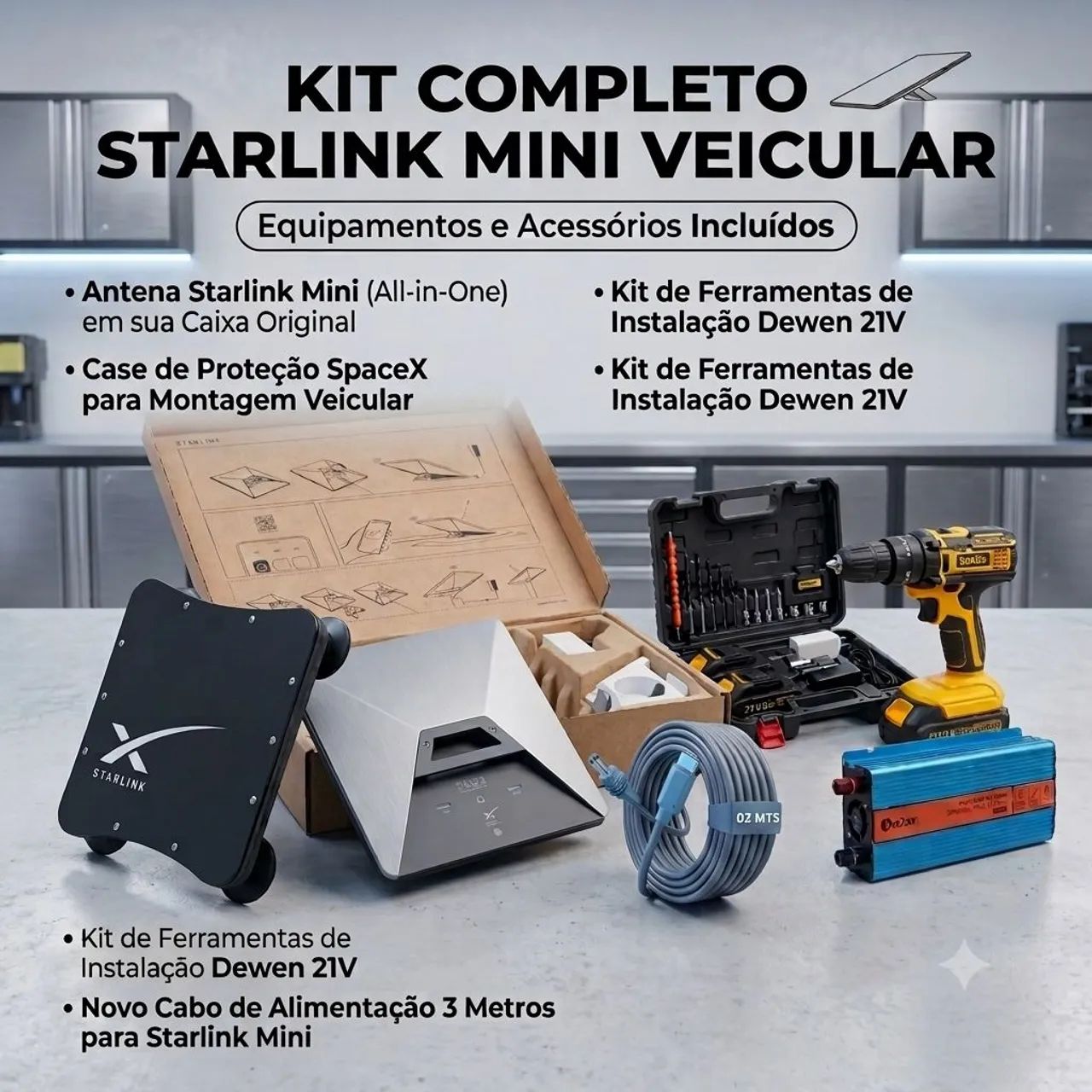 KIT COMPLETO STARLINK MINI VEICULAR 