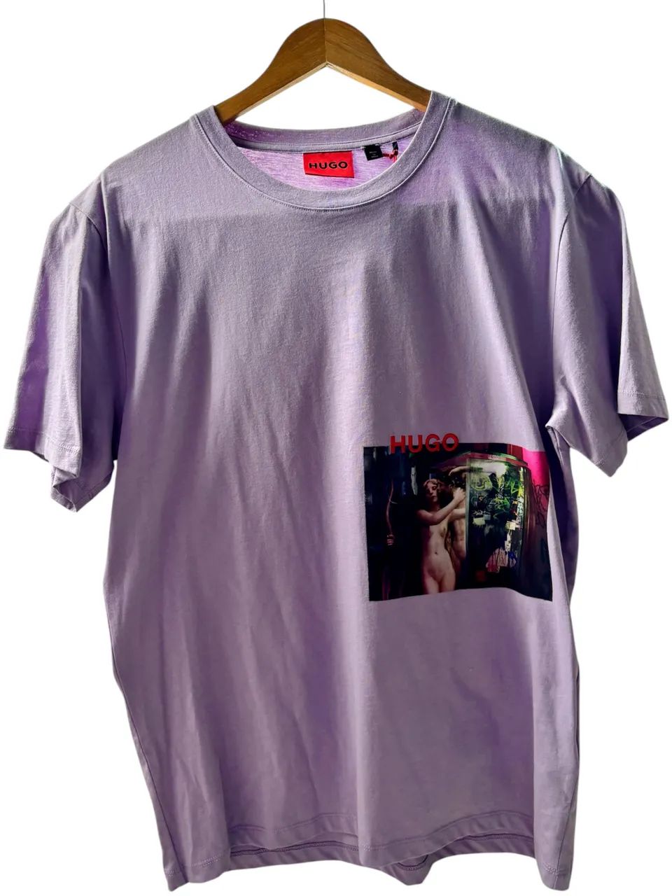 HUGO - Camiseta com estampa  - Foto 4