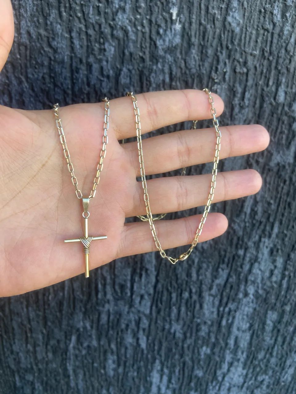 Cordão de prata banhado a ouro 