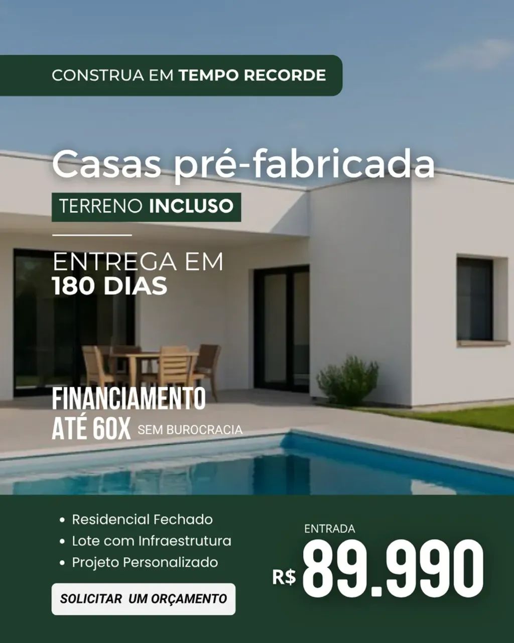 Projeto Completo com 86m² | Terreno + Casa + Lazer com Mais Previsibilidade