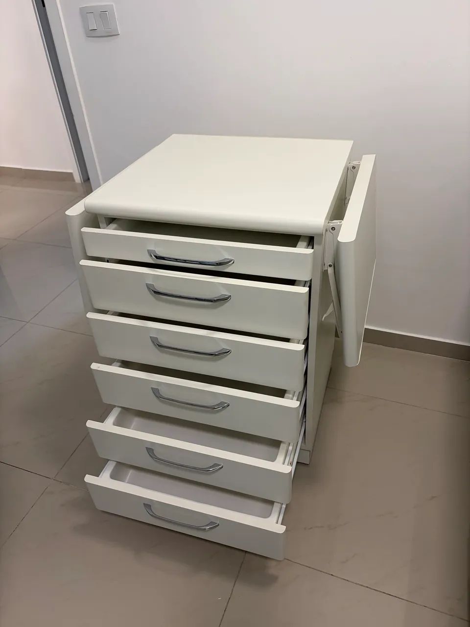 Gaveteiro Odontológico Branco Abas Dobráveis  - Foto 3