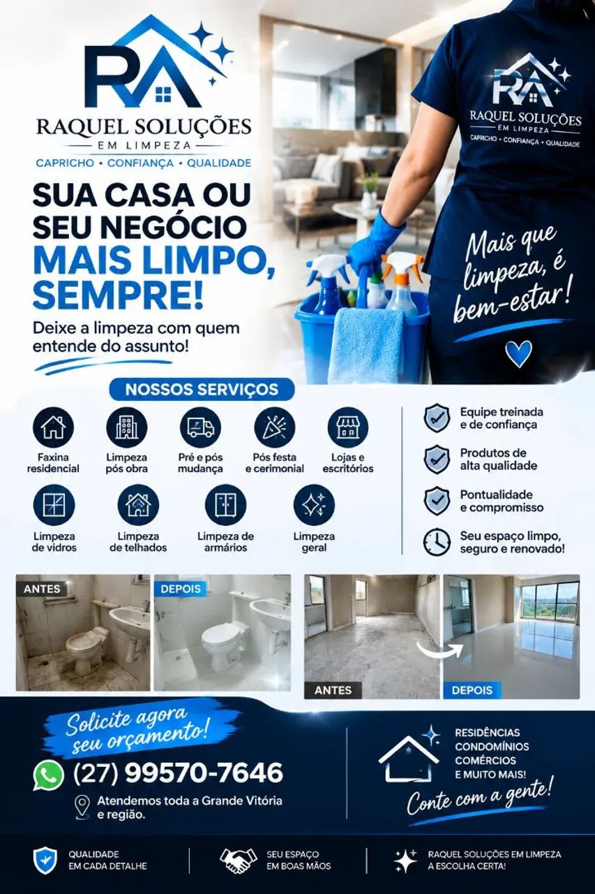 Limpeza pós obra e faxina 