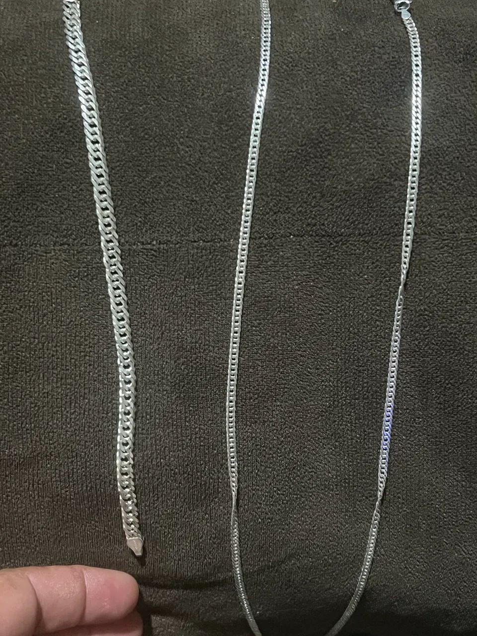 Corente e pulseira de prata elo duplo  - Foto 2