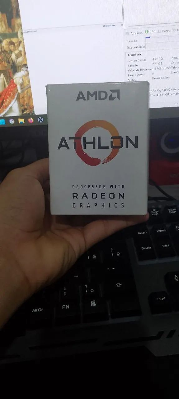 Processador ATLHON 3000G funcionando + Placa mãe b450