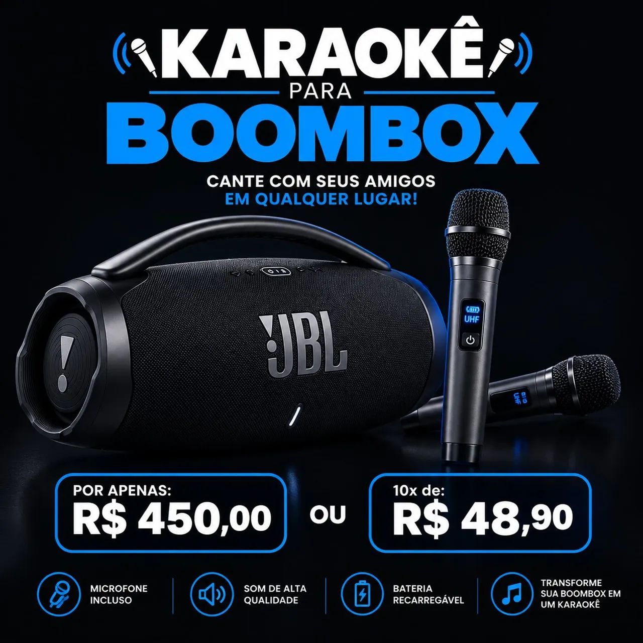 Microfone para Boombox 