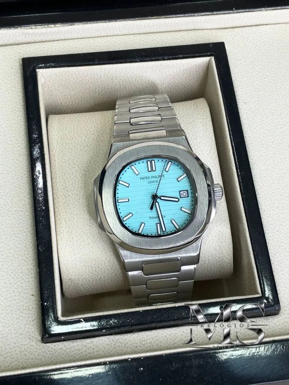 Relógio Automático Fundo Azul Tiffany  - Foto 4