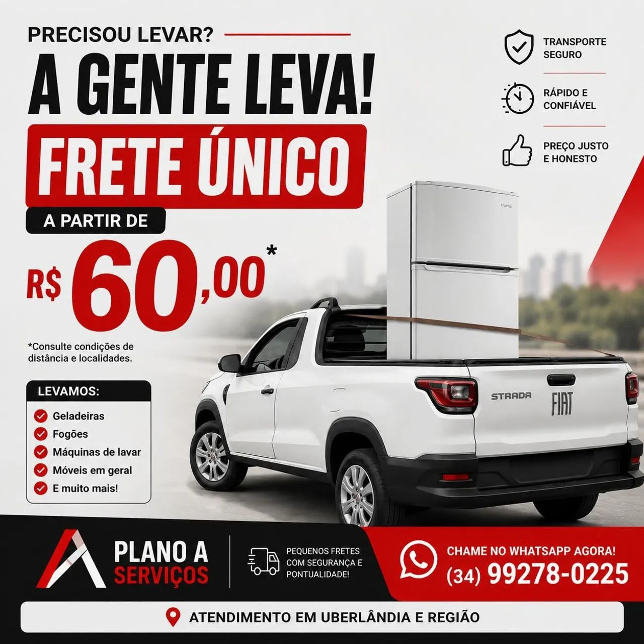 Fretes a partir de 60,00 