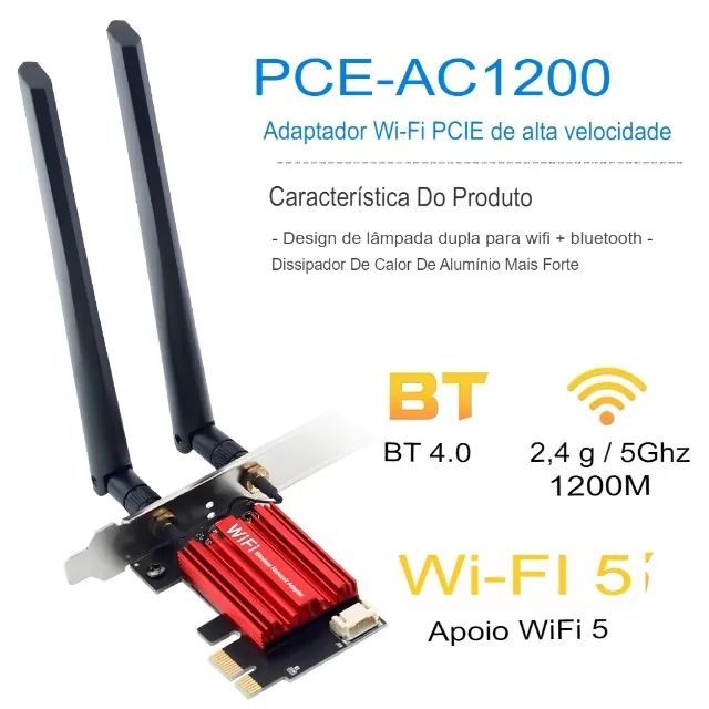Adaptador Wi-Fi 5G + 2.4G + Bluetooth PCI-E X1 - Foto 3