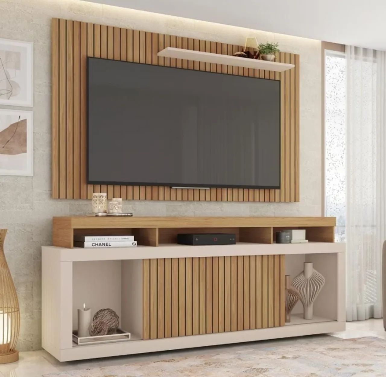 Rack Com Painel Para TV até 65 Polegadas Life Marrom Caemmun<br>
