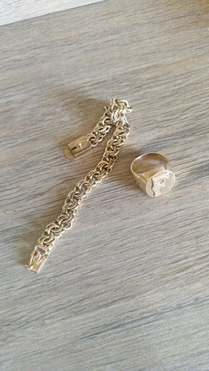 Pulseira e anel de ouro - Foto 5