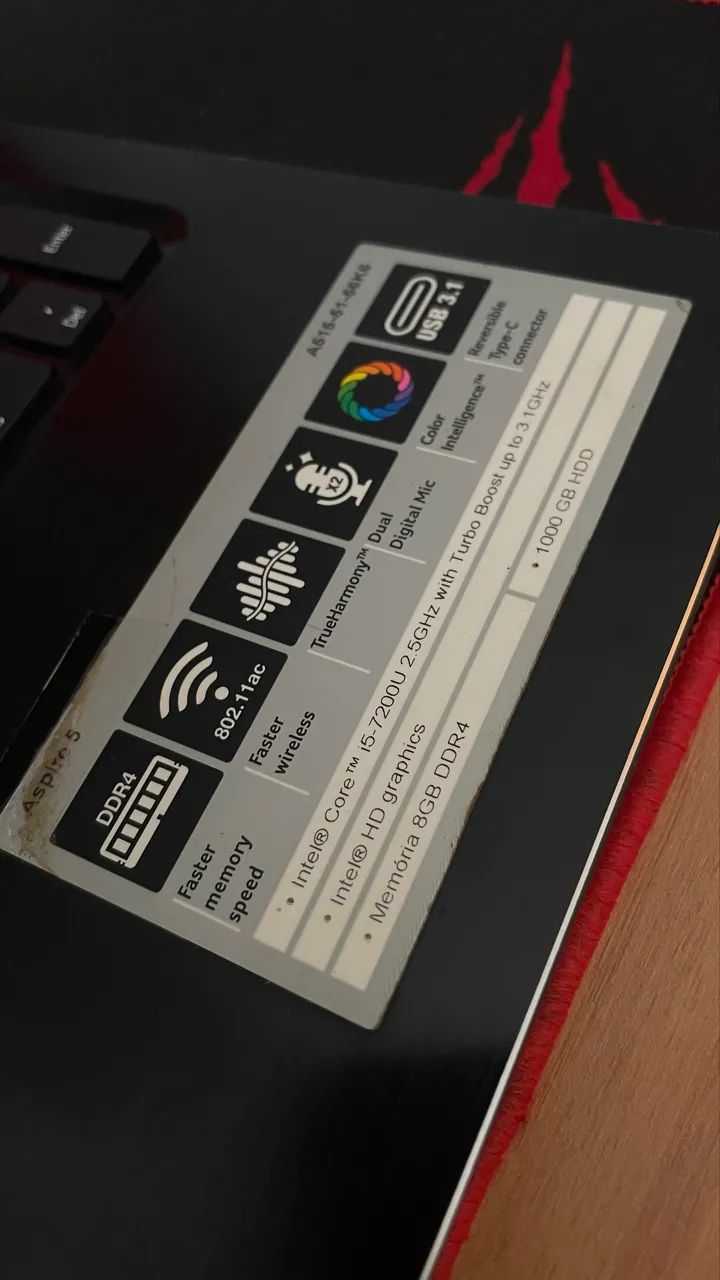 Notebook Acer i5-7200U 8gb 1tb  - Foto 3