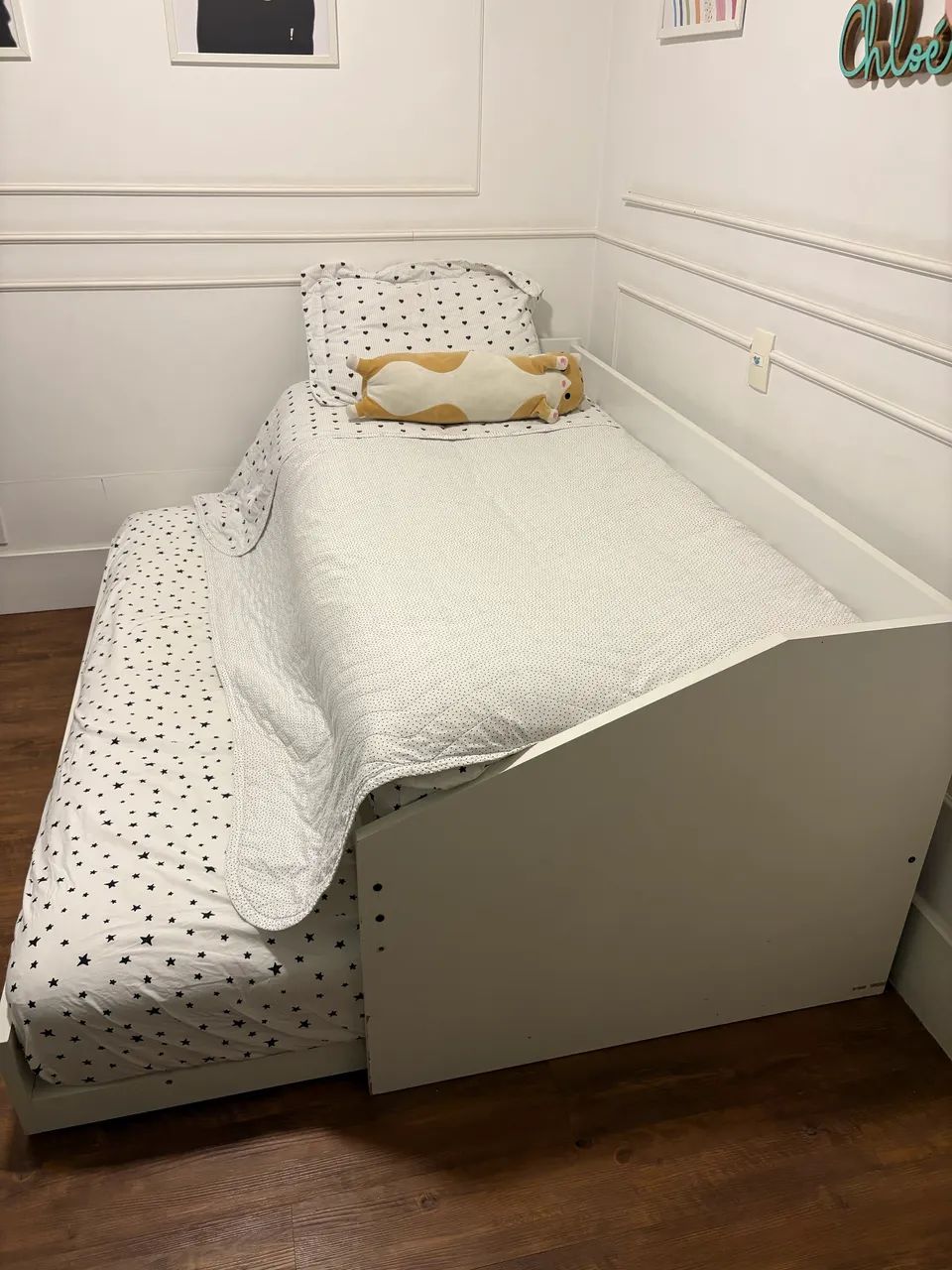 Bicama solteiro com colchões e pillow top