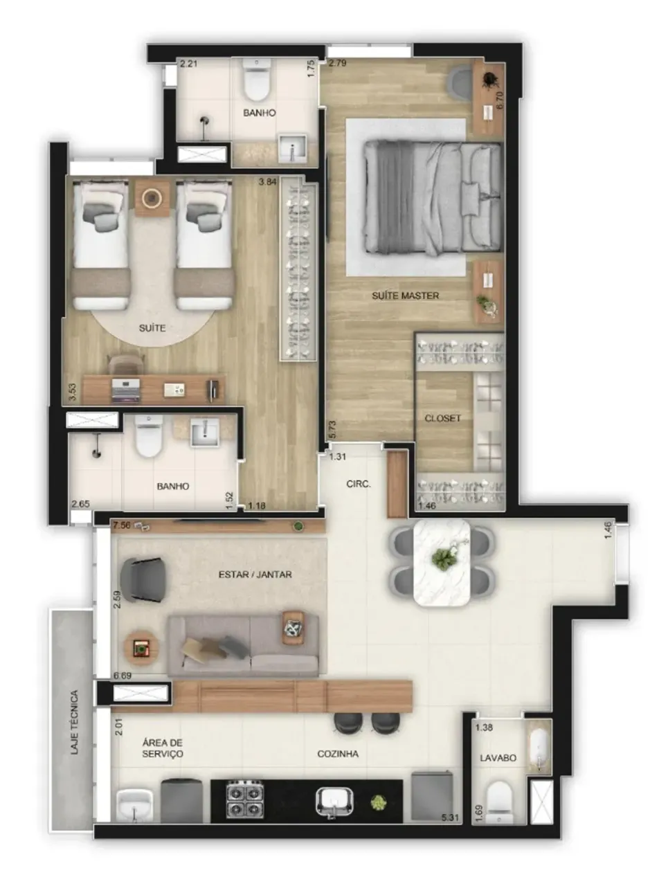 PLANTA 77m²