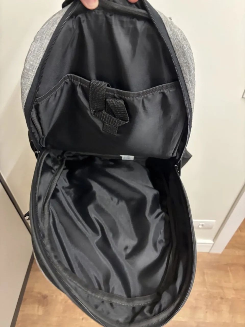 Mochila para notebook 15,6 polegadas cinza mescla com alças acolchoadas - Foto 2