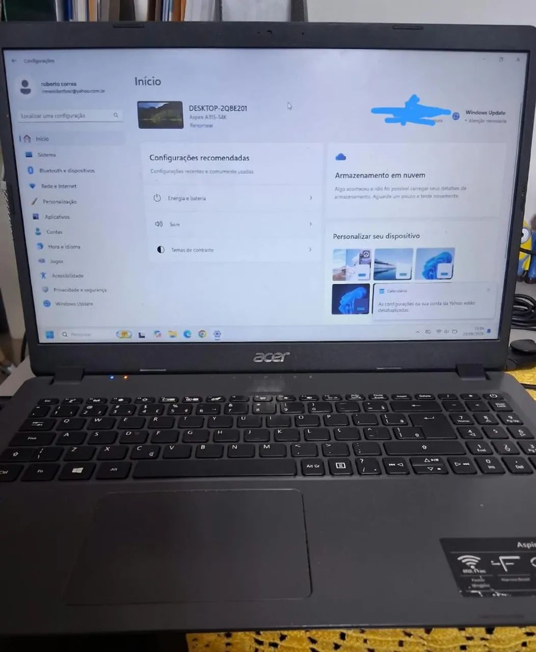 Notebook Acer Aspire 3 A315-54K