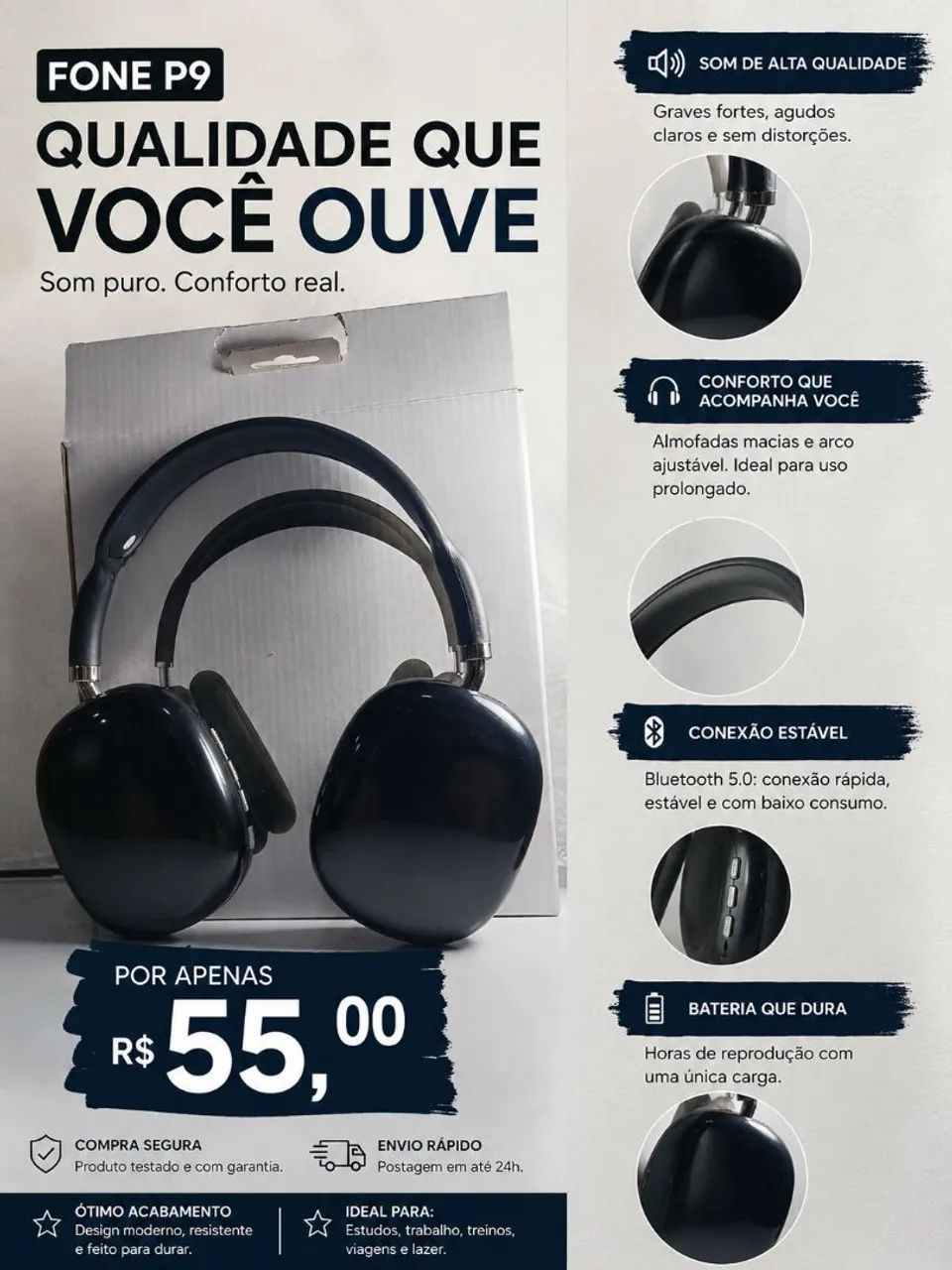 Fone P9 bluetooth 