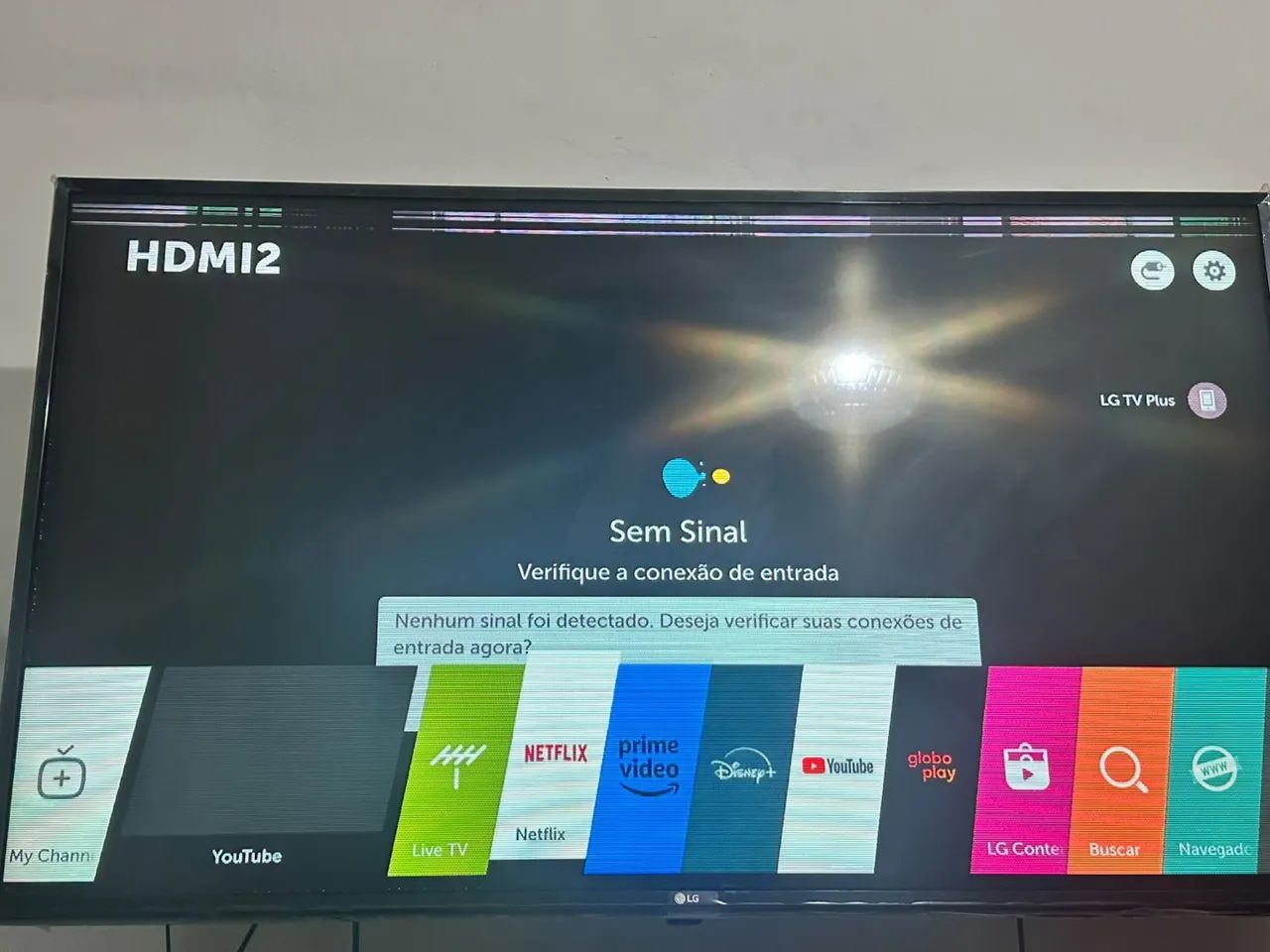TV LG 55 Polegadas com tela piscando e linhas - Foto 5