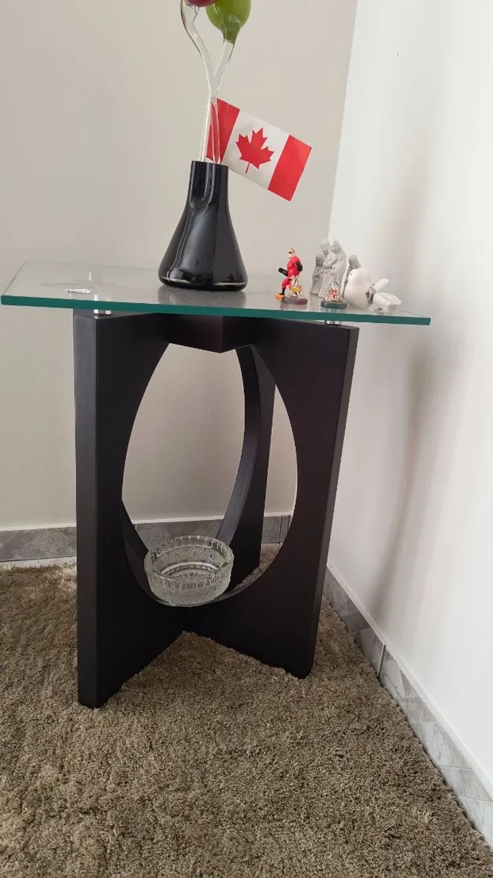 Mesa de Madeira, Metal e Vidro - Foto 3