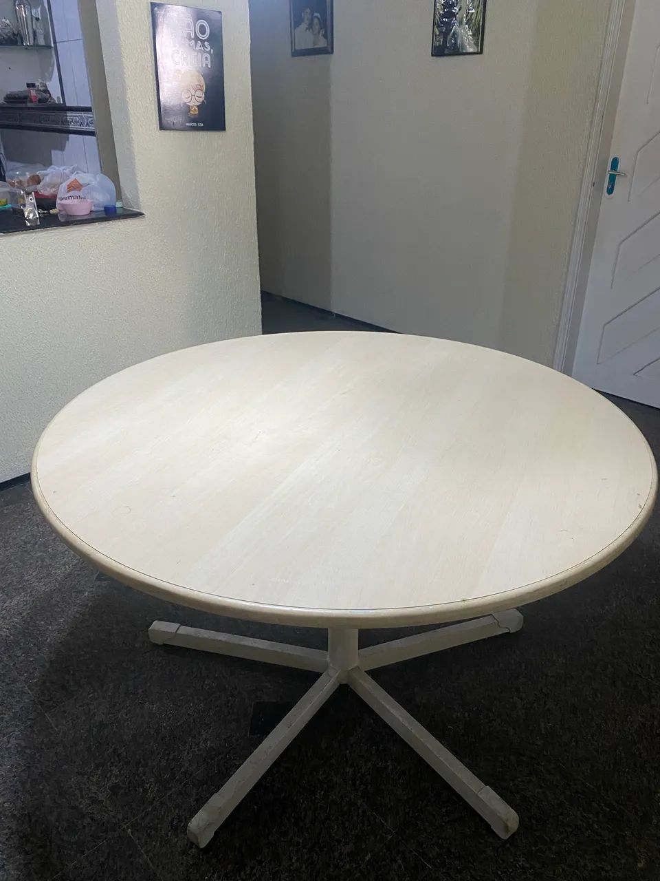 Mesa de escritório redonda com pés de ferro - Foto 3