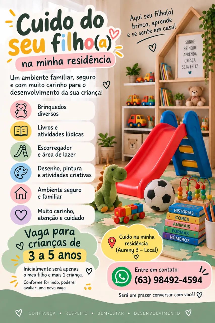 ? Cuidadora infantil em residência - Aureny 3 | 3 a 5 anos